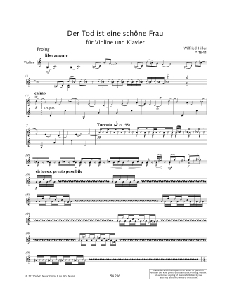 Death is a beautiful woman - Wilfried Hiller - Partition - Violon