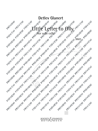 Little Letter to Olly - Detlev Glanert - Partition - Violoncelle