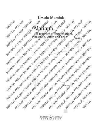 Alariana - Score - Ursula Mamlok - Partition - Grand format