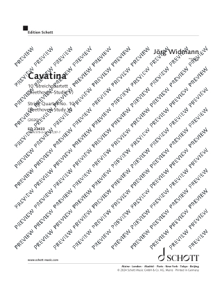 Cavatina - Jörg Widmann - Partition - Quatuors