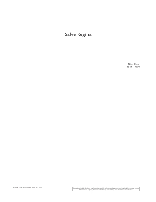 Salve Regina - ROTA - Partition - Mélodies