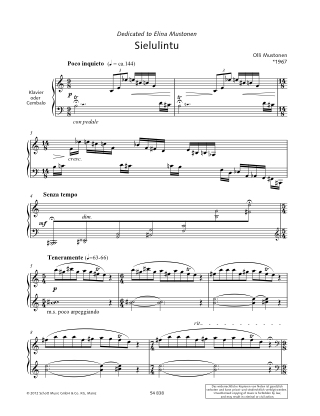 Sielulintu - Olli Mustonen - Partition - Clavecin