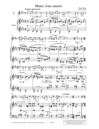 Mater, fons amoris - ROTA - Partition - Chœur