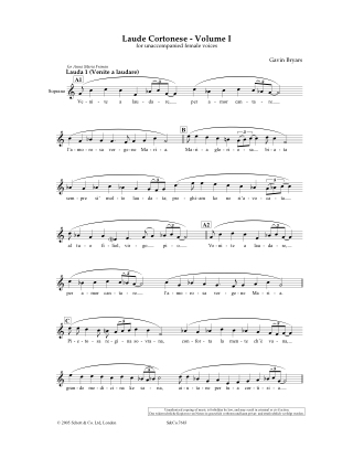 Laude Cortomese. Volume 1 - Gavin Bryars - Partition - Chœur