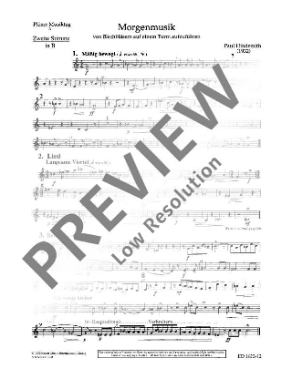 Plöner Musiktag - A Morgenmusik - HINDEMITH - Partition