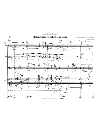Allmählicht Mahlerisant - Franck Christoph Yeznikian - Partition