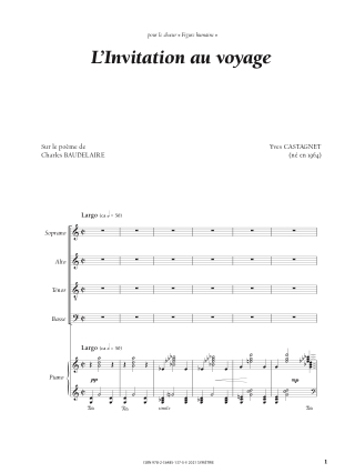 Invitation au voyage - Yves Castagnet - Partition - Chœur