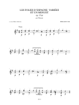 Les Folies d'Espagne variées et un Menuet op. 15a - SOR - Partition