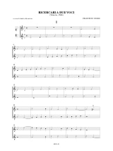 Ricercari a due voci - Francesco Guami - Partition - Flûte à bec