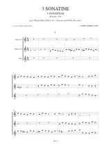 3 Sonatines - Angelo Bertalotti - Partition - Flûte à bec