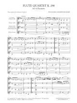Quatuor KV 298 - MOZART - Partition - Clarinette
