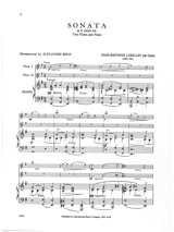 Sonate in E minor - 2 flutes piano - de Gant Jean Baptiste Loeillet