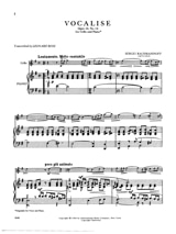 Vocalise op. 34 n° 14 - Violoncelle - RACHMANINOV - Partition