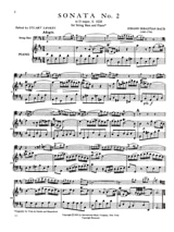 Sonate n° 2 D major - String bass - BACH - Partition - Contrebasse