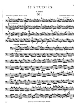 22 Etudes - Violoncelle - Rodolphe Kreutzer - Partition - Violoncelle
