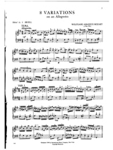 Variations - MOZART - Partition - Piano