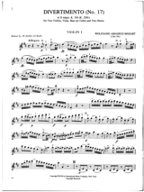 Divertimento n° 17 in D major KV 334 - Parts - MOZART - Partition