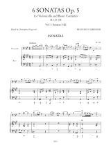 6 Sonates Op. 5 pour violoncelle et basso continue - Volume 1: Sonate 1-3
