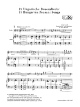 15 Ungarische Bauernlieder - Violine - BARTOK - Partition - Violon