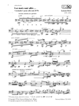 Les mots sont allés ... - BERIO - Partition - Violoncelle