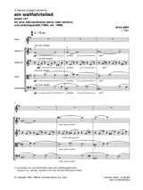 Ein Wallfahrtslied. - PÄRT - Partition - Musique de chambre vocale