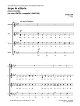 Dopo la Vittoria - PÄRT - Partition - Chœur