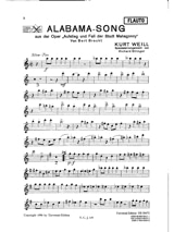 Alabama Song - Matériel Complet - WEILL - Partition