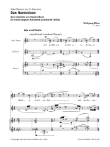 Das Namenlose - Wolfgang Rihm - Partition - Clarinette