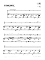 Estonian Lullaby - PÄRT - Partition - Violon